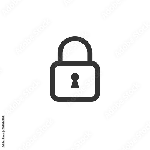 Line lock icon. Black outlined safety sign