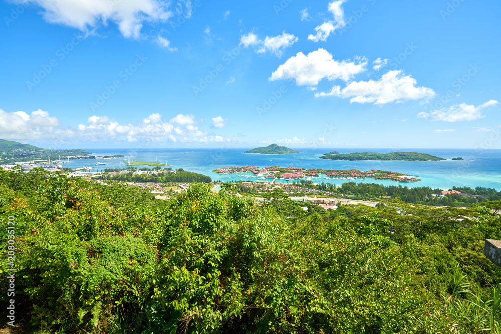 View on Victoria and Eden Islands, Mahe, Seychelles