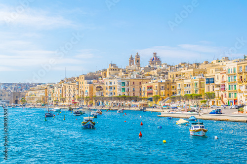 Coastline of Senglea town in Malta photo