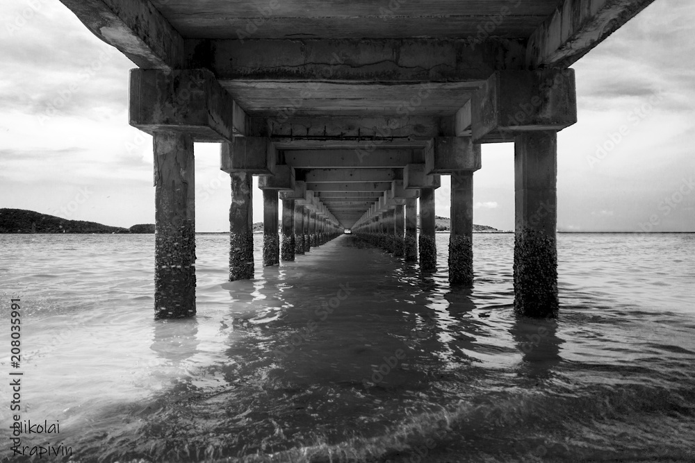 abstraction under bridge (pier)