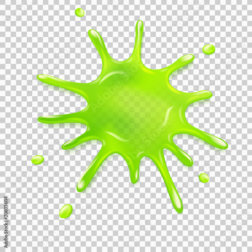 Realistic green slime. Illustration isolated on transparent background. Graphic concept for your design