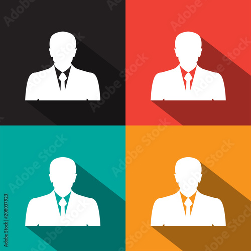 Businessman silhouette, in different colors.