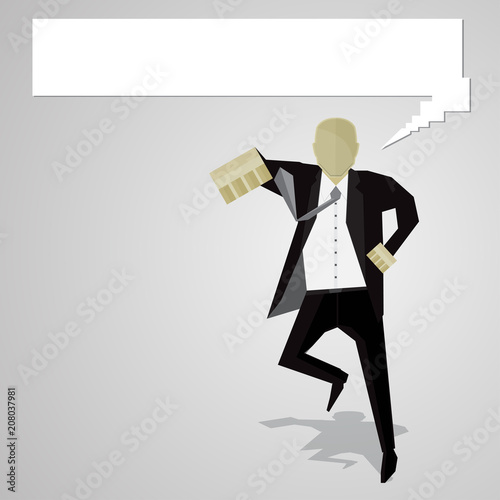 Businessman winner. Vector.