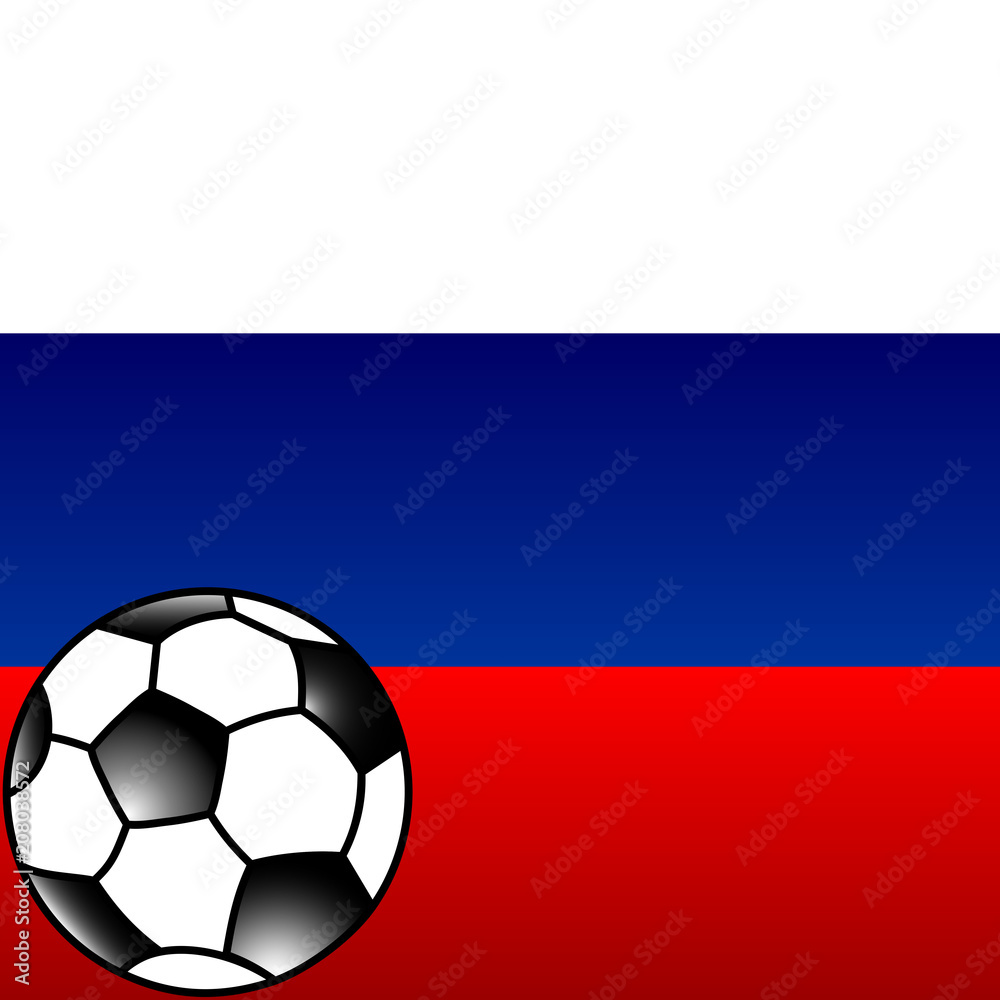 Russian flag with football suitable for banner or background. Russian flag with football suitable for banner or background.