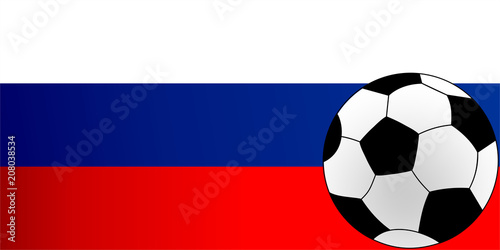 Russian flag with football suitable for banner or background.
