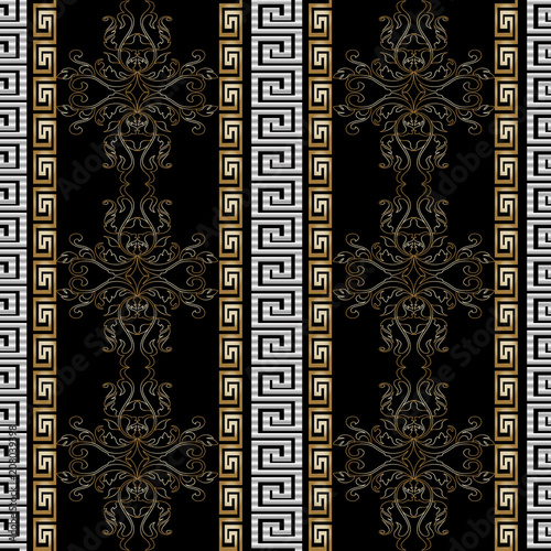 Greek seamless pattern with Baroque ornaments.