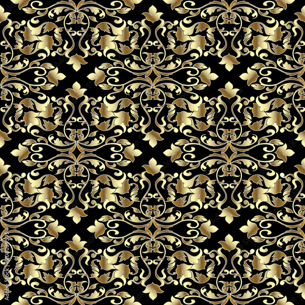 Vintage Baroque seamless pattern.