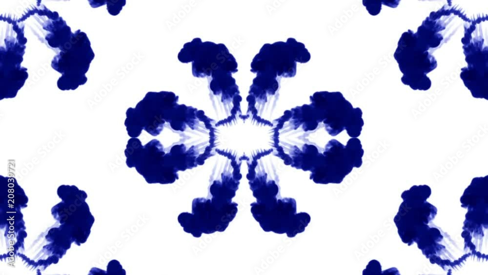 Vรญdeo do Stock: blue ink dissolves in water on white background with ...
