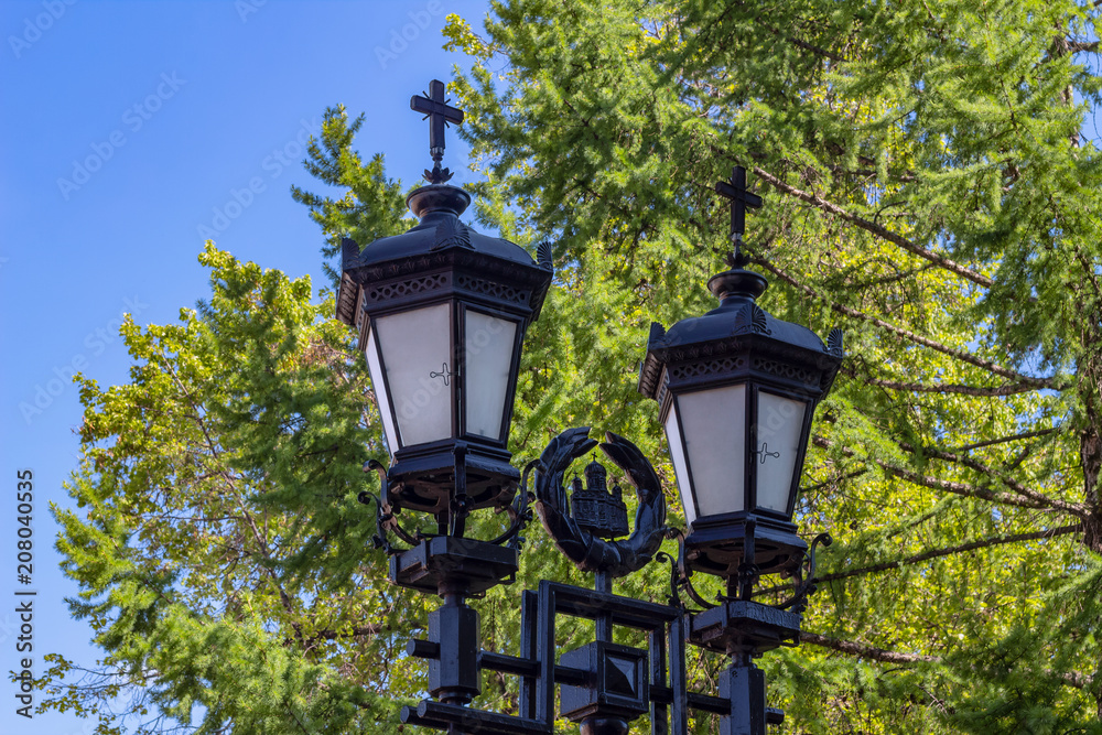 Street lamp on a bright Sunny day