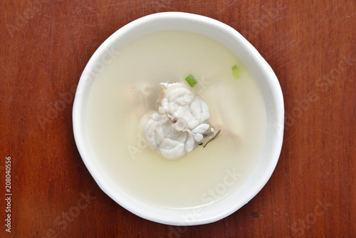 Chinese traditional delicious, puffer fish soup