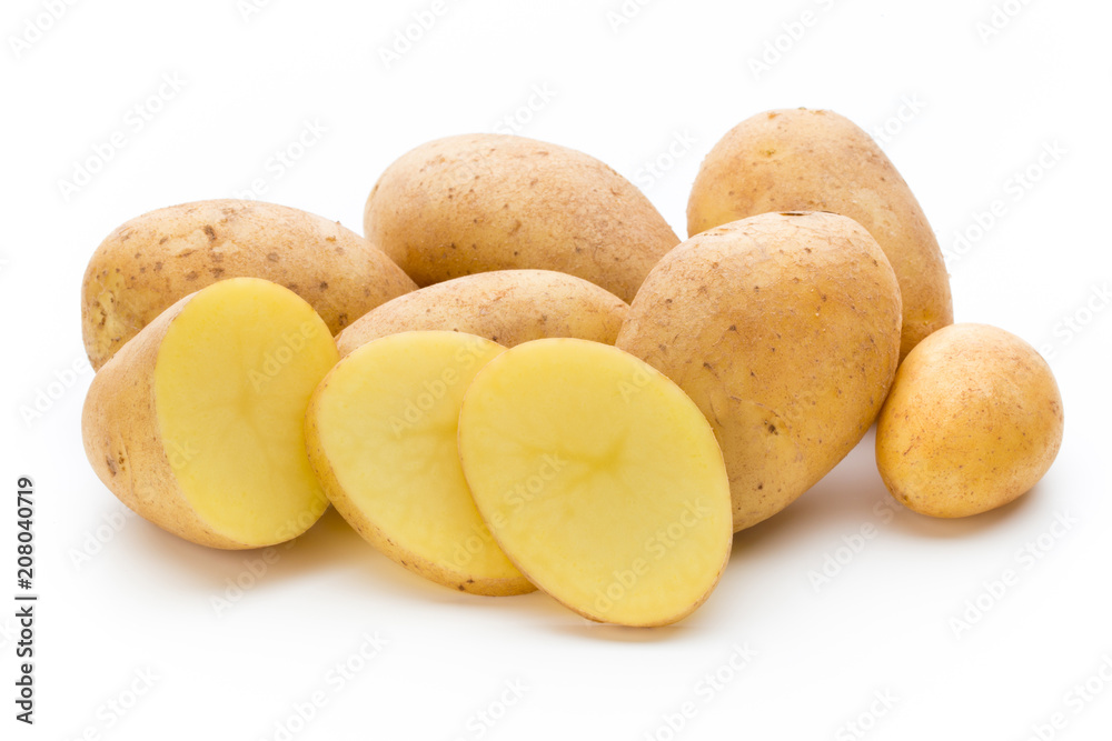 New potato isolated on the white background. New potato isolated on the white background.