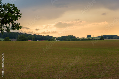 Sunset over czech countryside