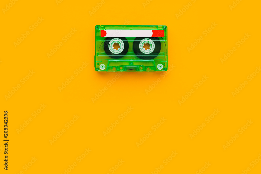 Top view of audio cassette Top view of audio cassette
