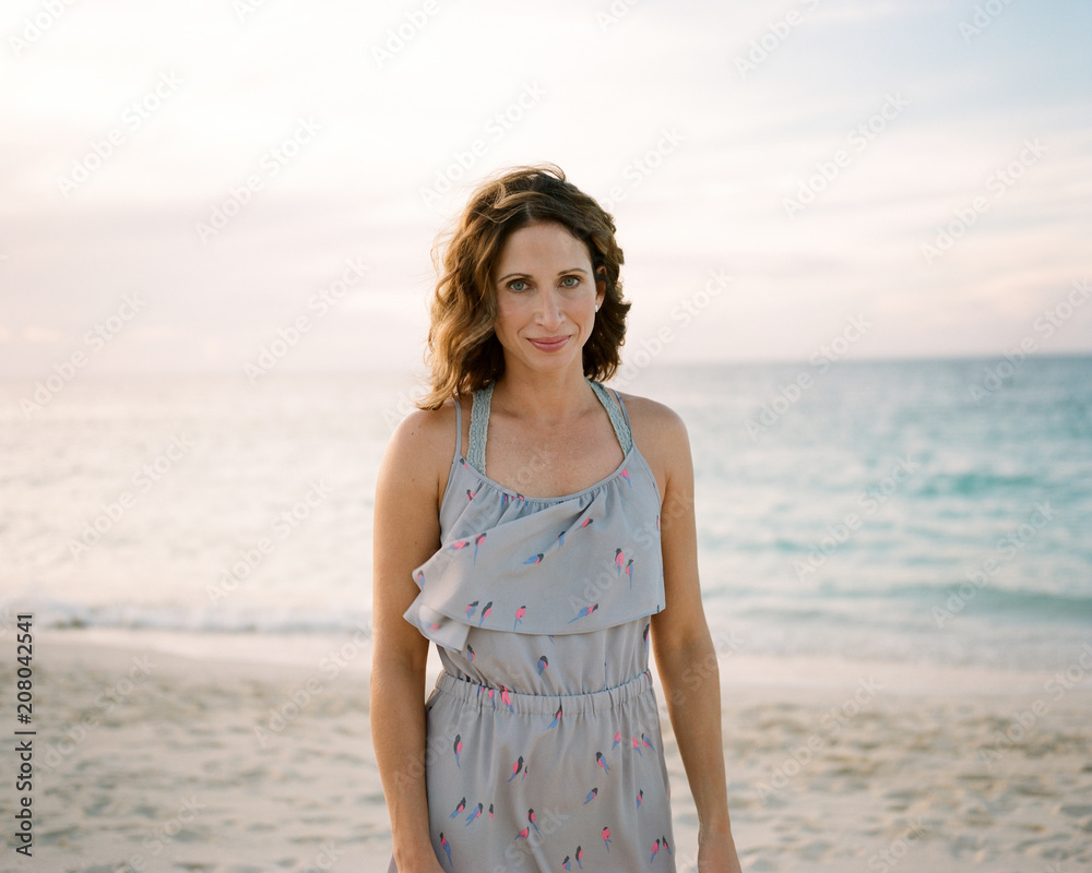 Portrait of a beautiful woman on the beach Portrait of a beautiful woman on the beach