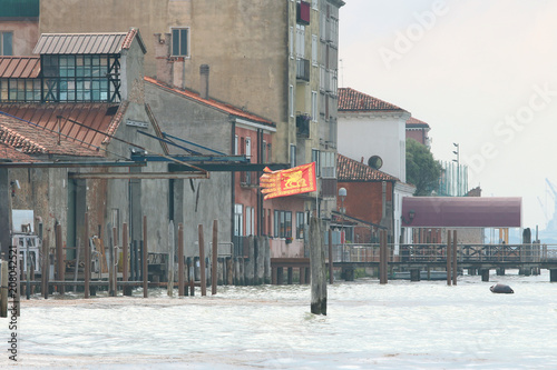 flag of Venice in the bay
