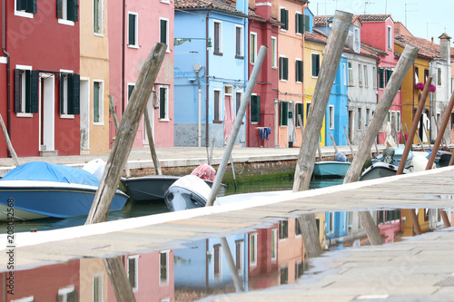 typical color reflection of burano houses