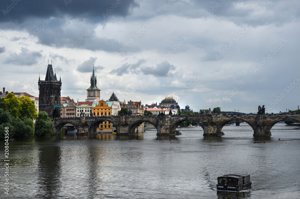 Obraz premium Charles Bridge Panorama, Prague