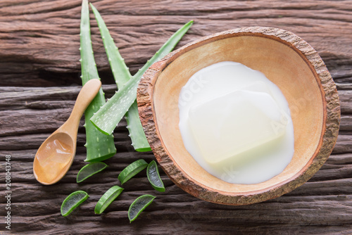 Soap aloe and milk. photo