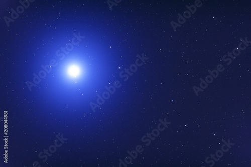 Sirius - brightest star seen from the Earth, photographed through a telescope.  photo