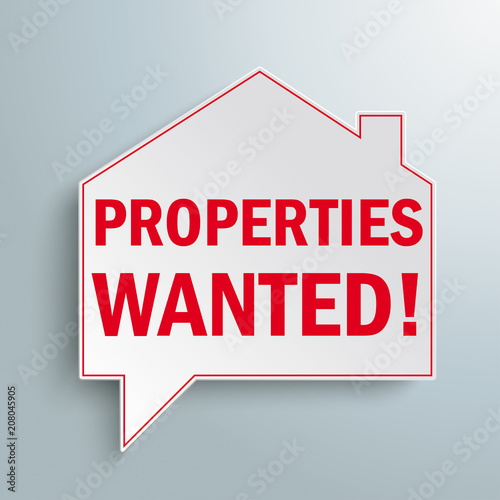 Paper House Building Speech Bubble Properties Wanted