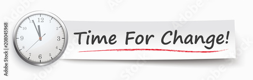 Paper Banner Clock Time For Change