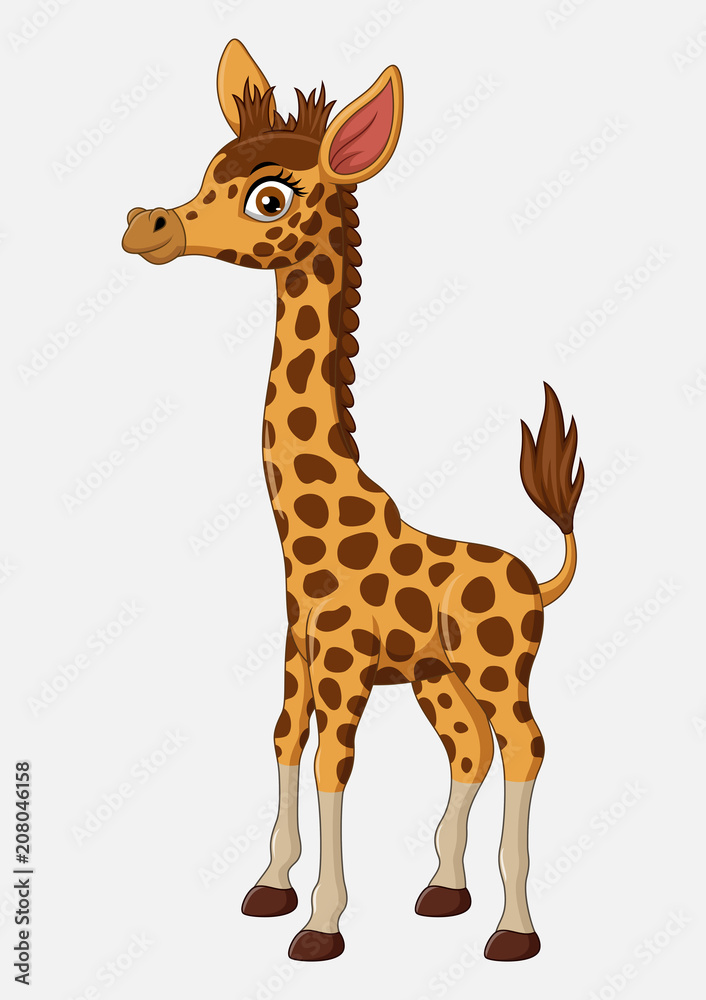 Cute giraffe cartoon isolated on white background
Cute giraffe cartoon isolated on white background