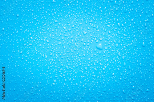 Water drops on blue background