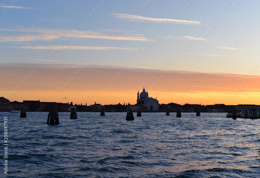 Skyline at sunset, Venice, Italy