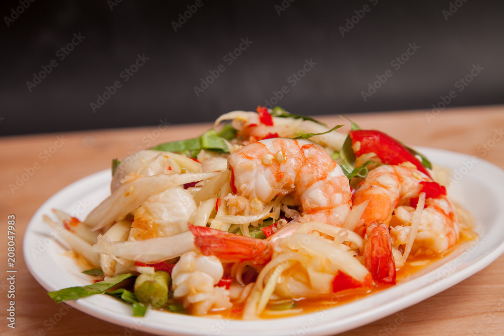 Papaya salad with shrimp (Som Tam) Papaya salad with shrimp (Som Tam)