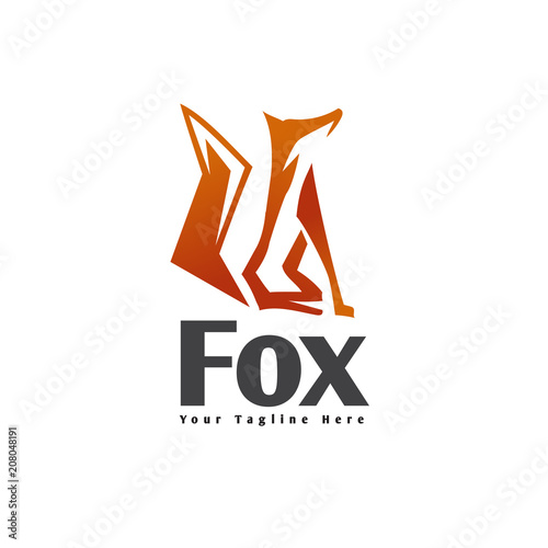 Free Download Abstract stand up fox logo - GFXLoad