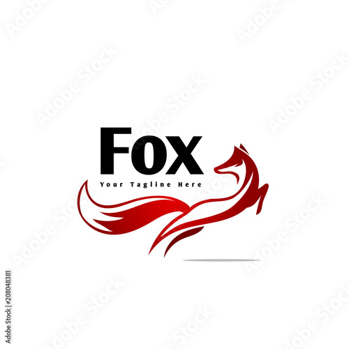 Jumping fox free style logo