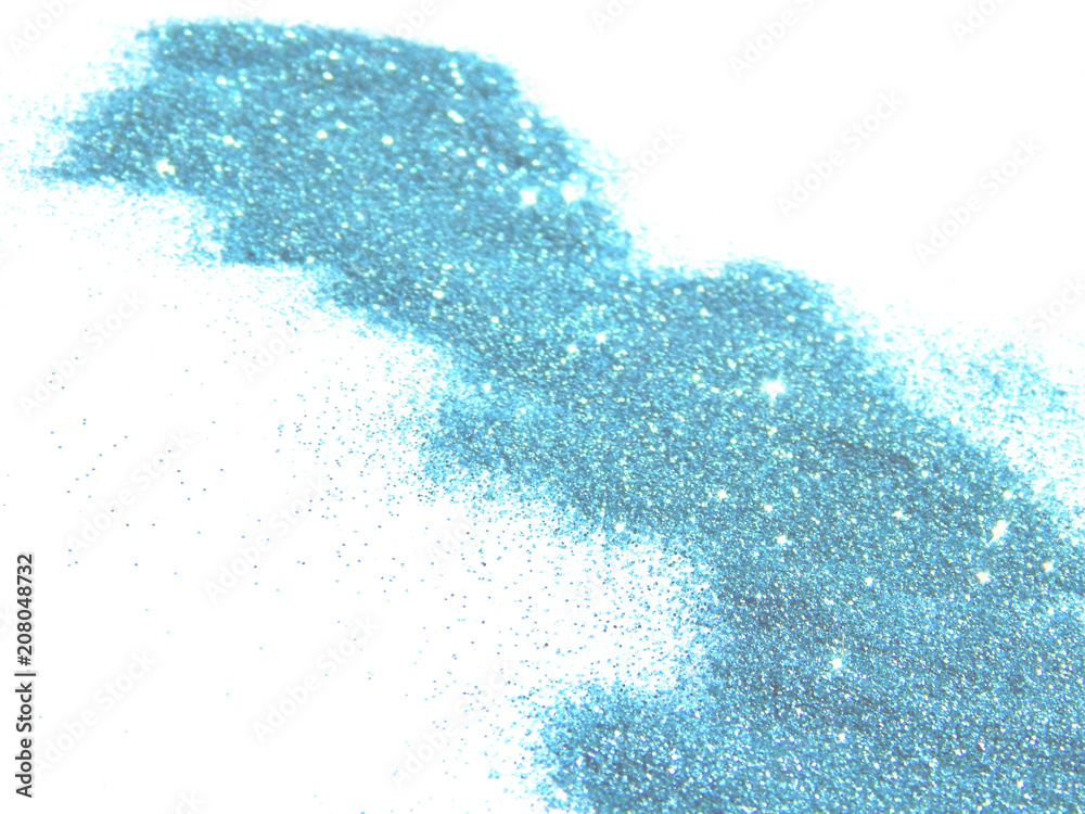Obraz premium Blurred background with blue glitter sparkle on white, decoration, fashion, holidays
