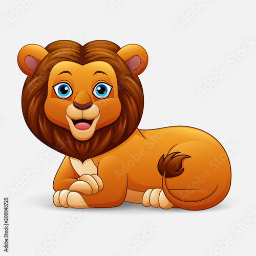 Fototapeta Naklejka Na Ścianę i Meble -  Cartoon lion sitting 
