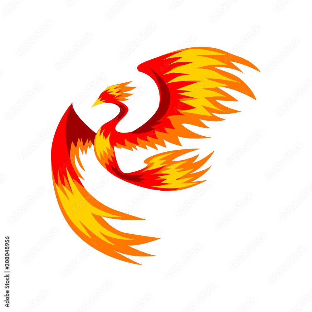 Phoenix fier bird Royalty Free Vector Image - VectorStock