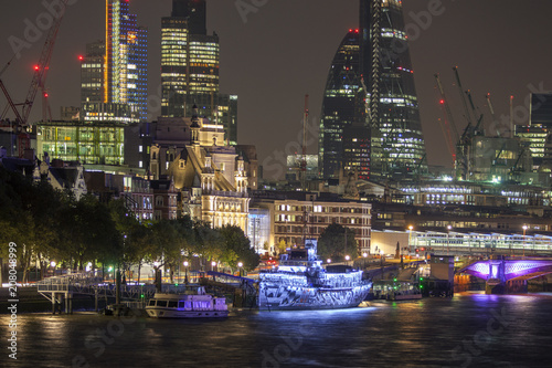 london skyline and river thames at night © Dan Talson