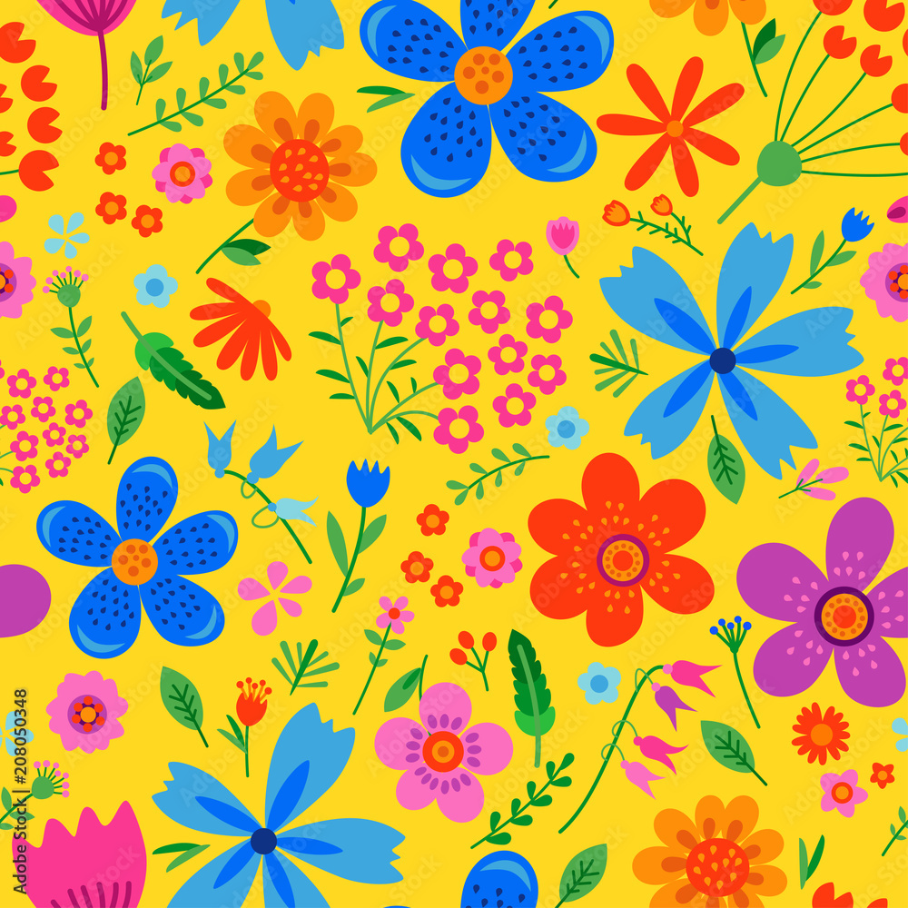 Amazing floral vector seamless pattern