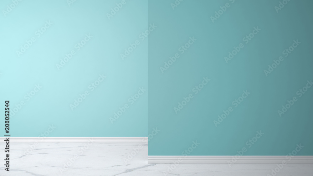 Empty blue interior with marble floor with foreground wall, concept architecture interior design with copy space Empty blue interior with marble floor with foreground wall, concept architecture interior design with copy space
