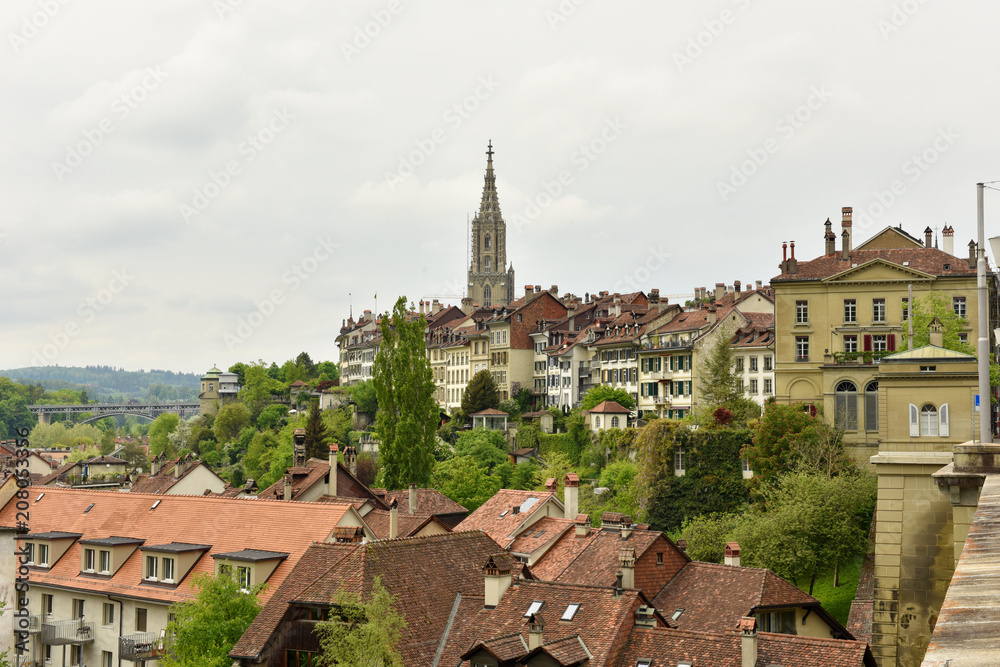 City landscape. Historical places of Bern. Sights of Switzerland.