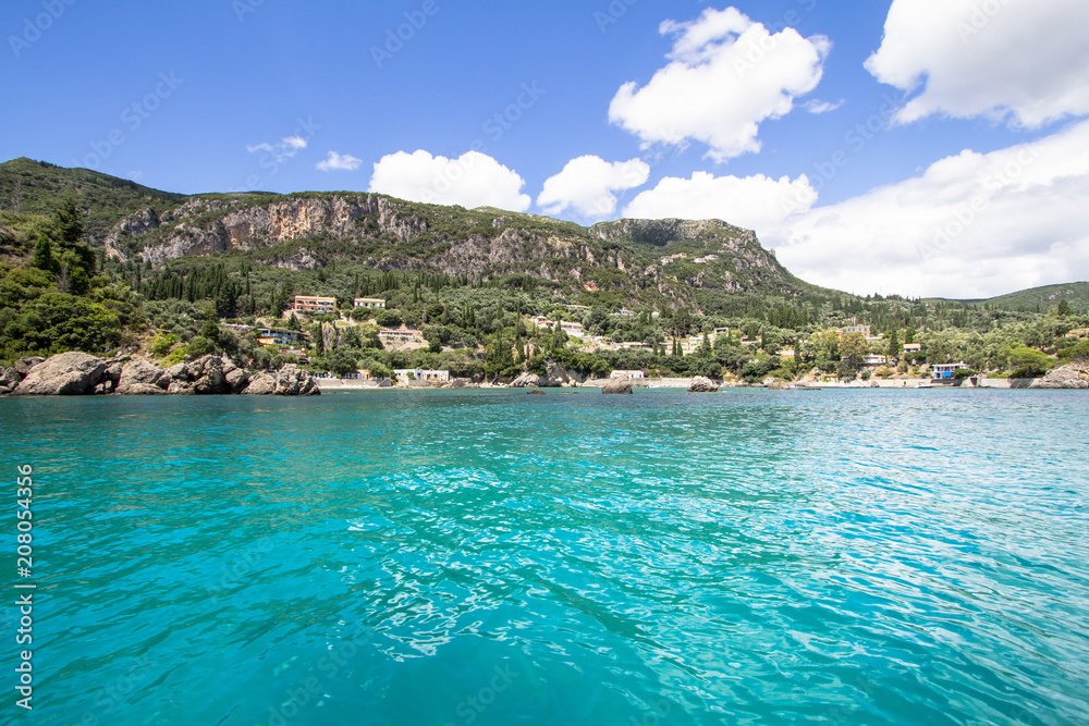Paleokastritsa bay in Corfu island, Greece