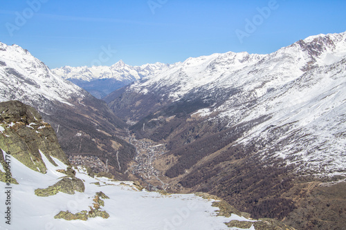 Saas-Fee Village in Valley, Switzerland photo