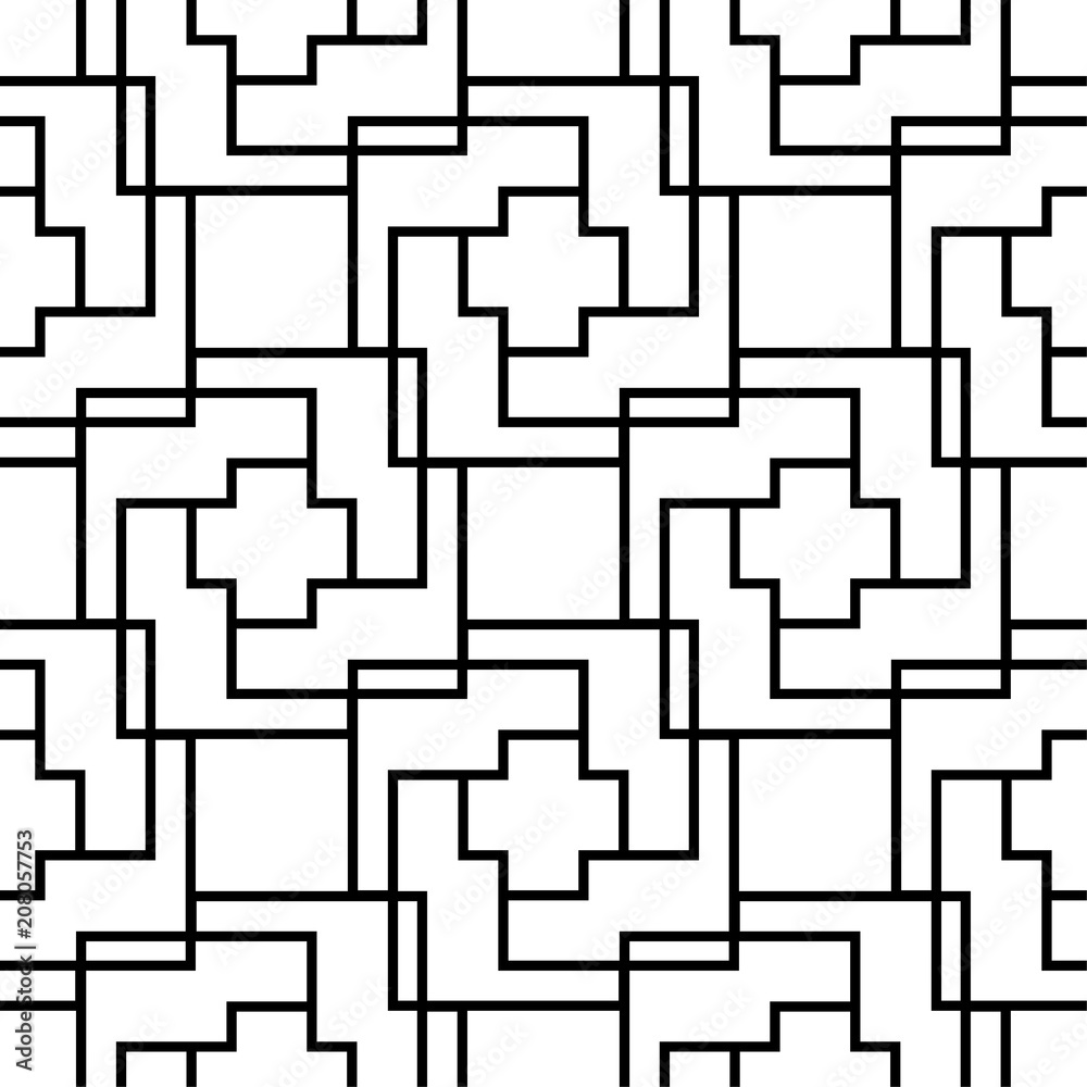 White and black geometric seamless pattern White and black geometric seamless pattern