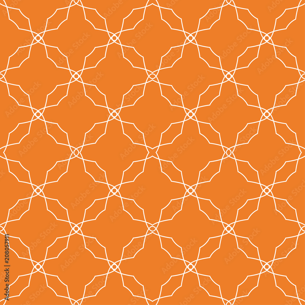 Orange geometric design. Seamless pattern