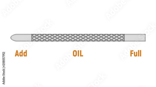 Oil dipstick. Level measurement. Vector illustration Transport industry