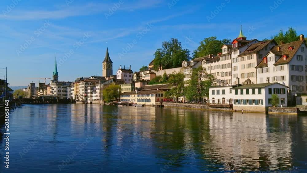 Panorama of the historic center of Zurich in Switzerland Panorama of the historic center of Zurich in Switzerland