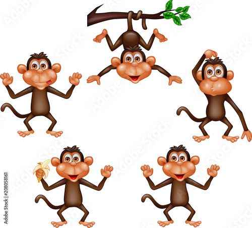 Cartoon monkey collection set