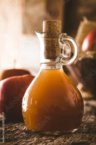 Apple vinegar on wood