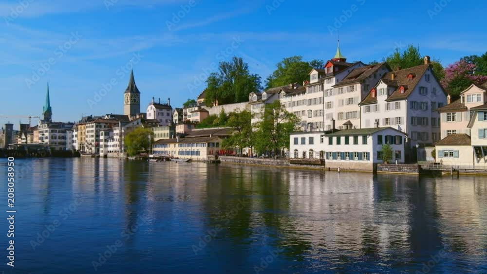 Panorama of the historic center of Zurich in Switzerland Panorama of the historic center of Zurich in Switzerland
