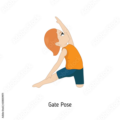 Child doing yoga.