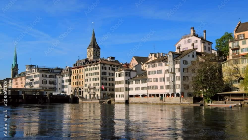 Panorama of the historic center of Zurich in Switzerland Panorama of the historic center of Zurich in Switzerland