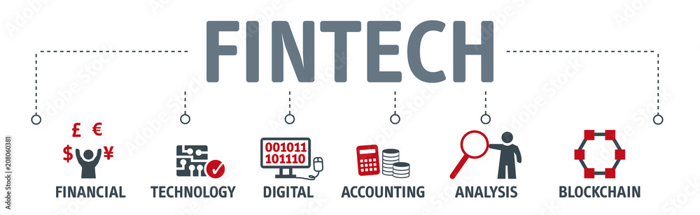 Banner Fintech Investment Financial Internet Technology Concept Banner Fintech Investment Financial Internet Technology Concept